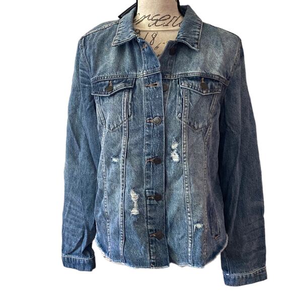 Buffalo David Bitton Blue Denim Jean Jacket Large - Picture 1 of 2